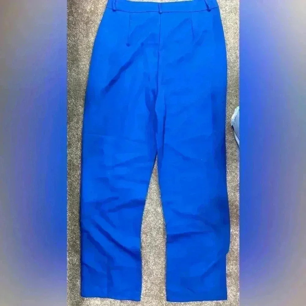NWOT Slim-Fit Stylish Solid Color Slim Pleated Stretch Straight Leg Pants - Picture 9 of 11